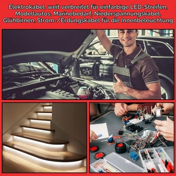 VIABRICO 0,75 mm² 18 AWG Elektrický propojovací kabel Celkem 60 metrů [30 metrů černý a 30 metrů