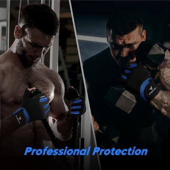 ATERCEL Fitness rukavice, tréningové rukavice na CrossFit, kulturistiku, modré, M