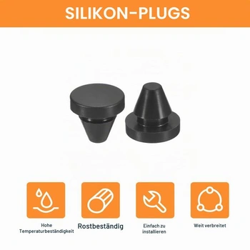 QUARKZMAN 25 KS silikonových zátek, kulaté gumové zátky pro otvory 6-7 mm, černé, 6,0-7,0 mm, 25