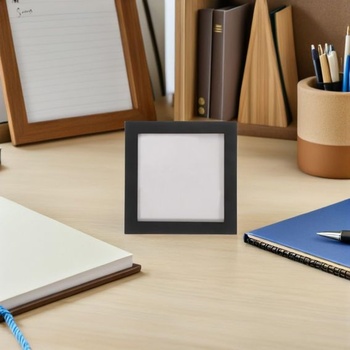 Rám na dosku, čierne drevo, 15,60 x 15,60 x 2,00 cm