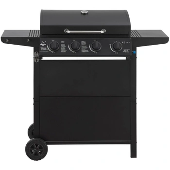 Plynový gril, 4 horáky, 10 kW, čierny