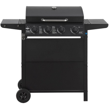 Plynový gril, 4 horáky, 10 kW, čierny