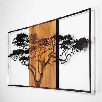 Nástenná dekorácia Mirage, 147 x 70 cm, čierno/hnedá