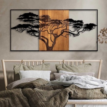 Nástenná dekorácia Mirage, 147 x 70 cm, čierno/hnedá