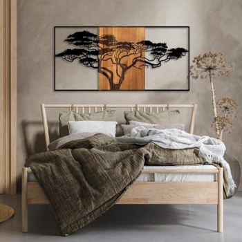 Nástenná dekorácia Mirage, 147 x 70 cm, čierno/hnedá