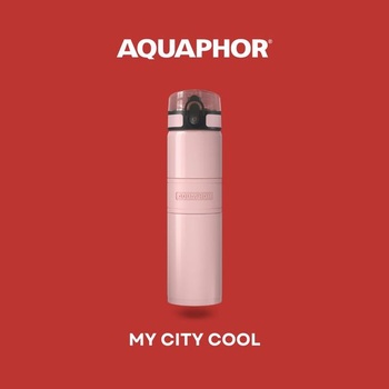 AQUAPHOR City Cool – Termoska z nerezovej ocele s vodným filtrom | 500 ml | Celoročné komfortné