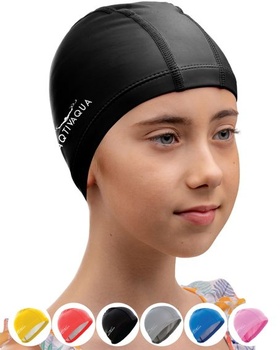 Plavecká čiapka AqtivAqua pre batoľatá a predškolákov — Mäkký a elastický spandex s ochrannou