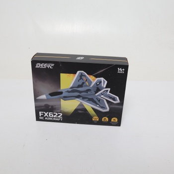DEERC 2CH F22 Raptor RC lietadlo so svetlami, diaľkovo ovládaná stíhačka, 2,4 GHz 6osý gyroskopický
