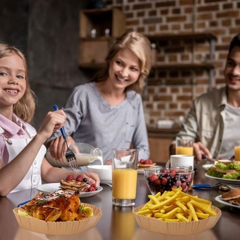 Papír na pečení do fritéz 20-24 cm, 200 kusů, čtvercový, nepřilnavý, odolný vůči oleji, jednorázové