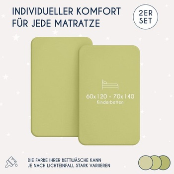 Dreamzie - Napínacie prestieradlo 70x140cm pre bábätká - Balenie 2 ks - 100% bavlnený džersej 70 x 140