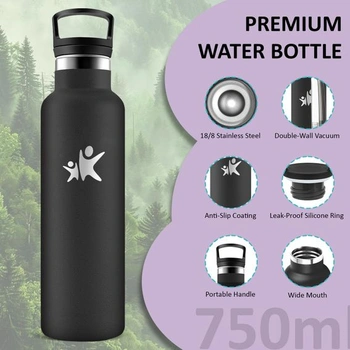 Fľaša na vodu Grsta z nerezovej ocele, 750ml nerezová fľaša na vodu, izolovaná fľaša