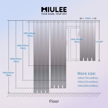 MIULEE Krátky záves s očkami, priehľadný, 140x137 cm, sada 2 kusov, ružová, V 137 x Š 140 cm (balenie po