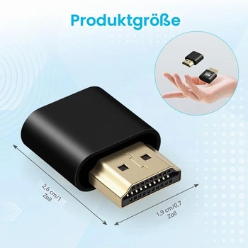 AXFEE 1PC HDMI záslepka, prenosný emulátor displeja 4K@60Hz 1080P, čierna - 1 kus