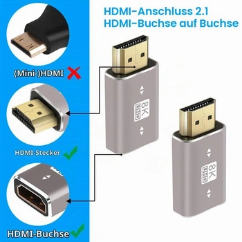 Adaptér AXFEE Mini HDMI, 2v1 mini adaptér samec-samica, samica-samec