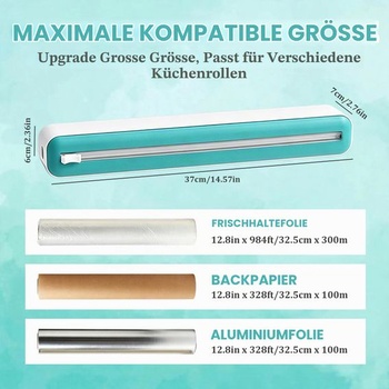 Magnetický dávkovač potravinovej fólie, 2dielny dávkovač potravinovej fólie s rezačkou, kuchynský