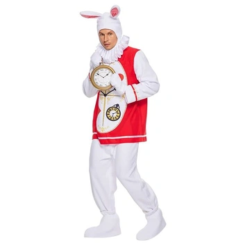 Kostým králíka EraSpooky pro dospělé, unisex muži a ženy, maskot bílý králík, halloweenský kostým