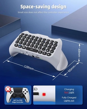 Bezdrátový ovladač s klávesnicí pro PS5 Pro Slim, přenosný mini gamepad s Bluetooth 3.0 a