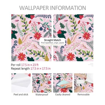Fototapeta ReWallpaper do dievčenskej izby, ružový ovocný vzor, ​​44,5 cm x 7 m, samolepiaca