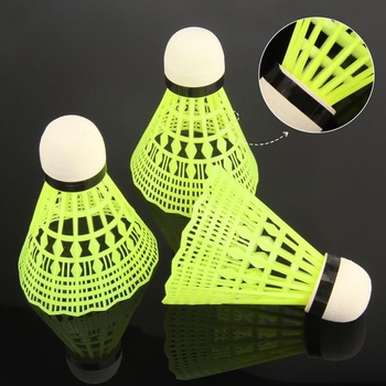 Badmintonové loptičky, nylonové, žlté, 18 kusov