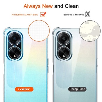 Priehľadný silikónový kryt ivoler pre Oppo A98 5G s nárazuvzdornými rohovými chráničmi, tenký mäkký