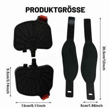 1 pár pedálů na rotoped s popruhy, osa 9/16