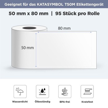 Samolepiace vodeodolné etikety SUPVAN pre tlačiarne etikiet T50M, čierne na bielom podklade, 28 mm x 89