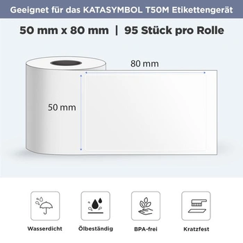 Samolepicí voděodolné etikety SUPVAN pro tiskárny etiket T50M, černé na bílém podkladu, 28 mm x 89