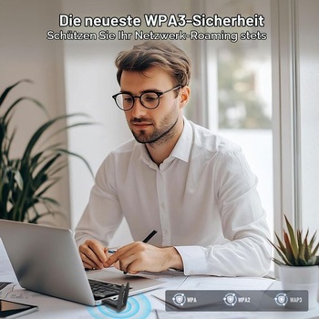 WiFi 6 AX1800 WLAN adaptér pre PC, dvojpásmový 2.4G+5G WLAN adaptér so vstavanými ovládačmi,