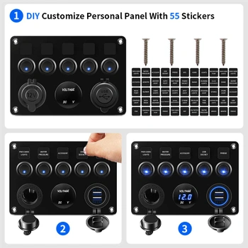 Spínací panel KAOLAI s modrým podsvícením