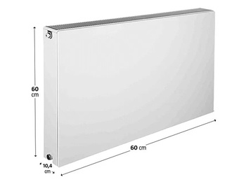 Doskový radiátor, tepelný výkon pri výstupnej teplote 75 °C (H: 50): 985 W, biely, 60 x 60 cm - B