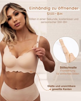 Podprsenka As Fairy Still-BHS pre dojčenie, bezšvová, bez kostíc, veľkosť XL, béžová, s dvojitou