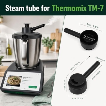 Prepínač pary kompatibilný s Thermomix TM7, čierny, 18,7 x 8 x 5,8 cm