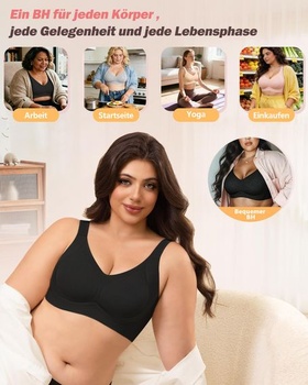 Dámska bezšvová minimizer podprsenka As Fairy pre veľké prsia, veľkosť 3XL, čierna