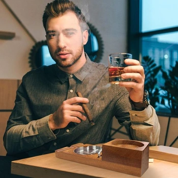Podtácek na doutníky FINEW s popelníkem a příslušenstvím na doutníky