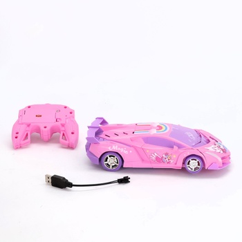 Auto na diaľkové ovládanie s jednorožcom pre dievčatá, 2,4 GHz a rotácie o 360 °, darčeky pre dievčatá, hračky