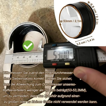 53mm rozdeľovač kávy na vyrovnanie kávovej usadeniny
