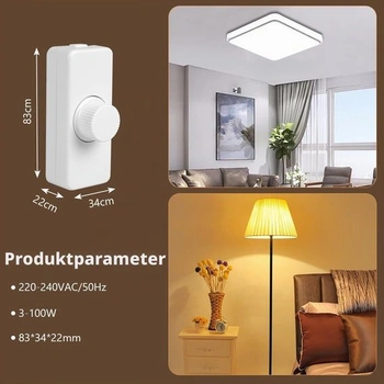 AXFEE LED stmívač, 1násobný, otočný přepínač LED kabelového stmívače (bílý)