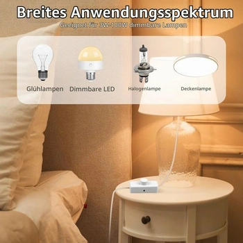 AXFEE LED stmívač, 1násobný, otočný přepínač LED kabelového stmívače (bílý)