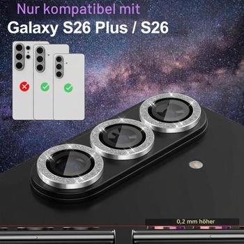 Ochranný kryt fotoaparátu pre Samsung Galaxy S26 / S26 Plus, trblietavo biely