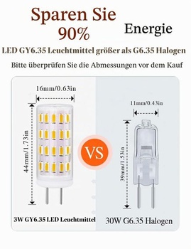 Stmievateľné LED žiarovky GY6.35 do zásuvky 12V 3W teplá biela, 2 kusy