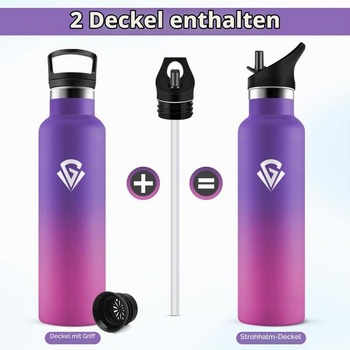 Nerezová fľaša na vodu 750ml, termoska so slamkou, nepriepustná fľaša na vodu, vhodná na sýtené