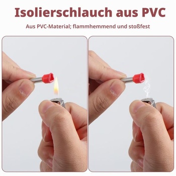 200 izolovaných dutinek na vodiče, 10 mm² x 12 mm, různý sortiment.