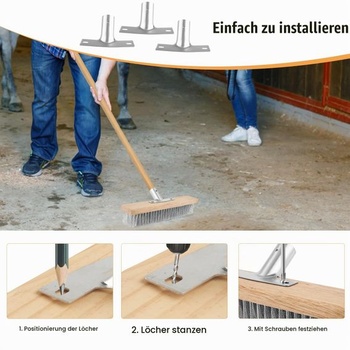 Sada 3 držáků na násady koštěte, robustní kovový držák na násady koštěte, pro násady koštěte do ø