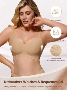 Dámska push-up podprsenka As Fairy Jelly, bez kostíc, pohodlná bezšvová braletka, veľkosť 85C,