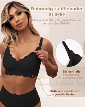 Podprsenka As Fairy Still-BHS pre dojčenie, bezšvová, bez kostíc, XL, čierna, s dvojitou prednou vlnou