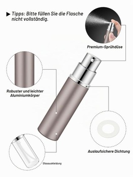 Plniteľný rozprašovač parfémov 5ml, balenie 3 prenosných rozprašovačov parfémov na cesty, cestovné