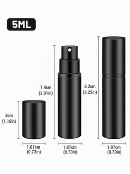 Plniteľný rozprašovač parfémov 5ml, balenie 3 prenosných rozprašovačov parfémov na cesty, cestovné