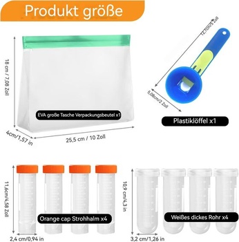 Dávkovač prášku s 8 nádobami (50 a 100 ml) na kreatin a protein