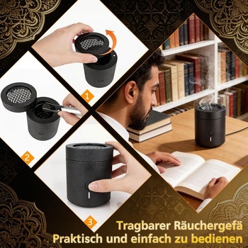 Elektrický difuzér BRICH Oud a Bakhoor – Přenosný USB