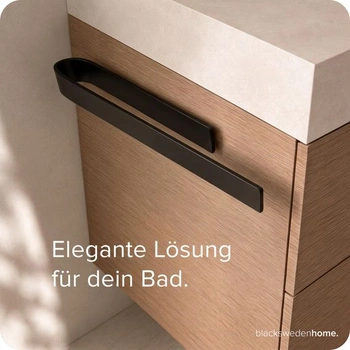 Blackswedenhome. Vešiak na uteráky bez vŕtania - 41 cm - Čierny do kúpeľne alebo kuchyne, nástenný